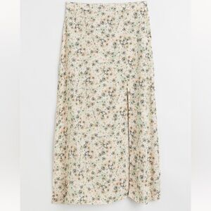 H&M Floral Midi Skirt with Slit